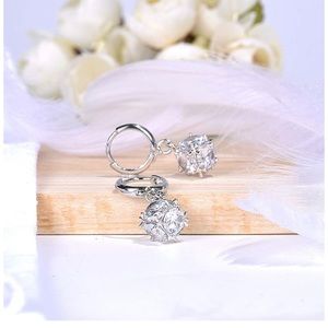 925 Sterling Silver Hoop Earrings with Crystal